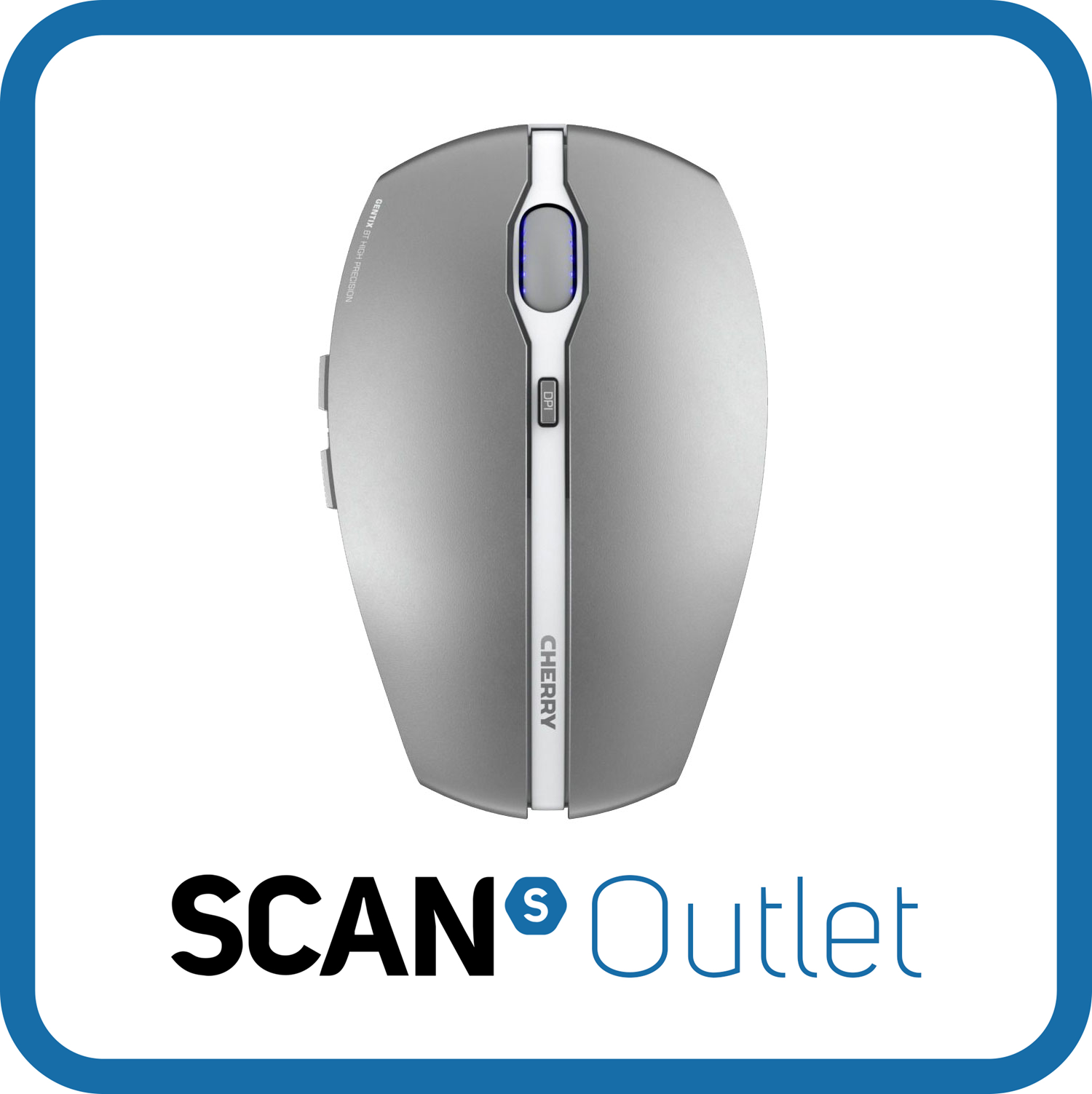 CHERRY GENTIX BT Ambidextrous Mouse, Silver, Wireless, Optical, Omron Switches,