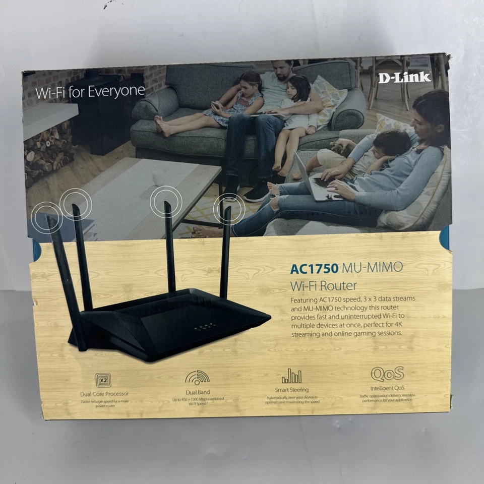 D-Link WiFi Router AC1750 Dual Band Gigabit Streaming & Gaming DIR-867 MU-MIMO - Image 2 of 3