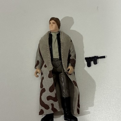 Vintage Star Wars Han Solo 1984 Endor Trenchcoat, black blaster