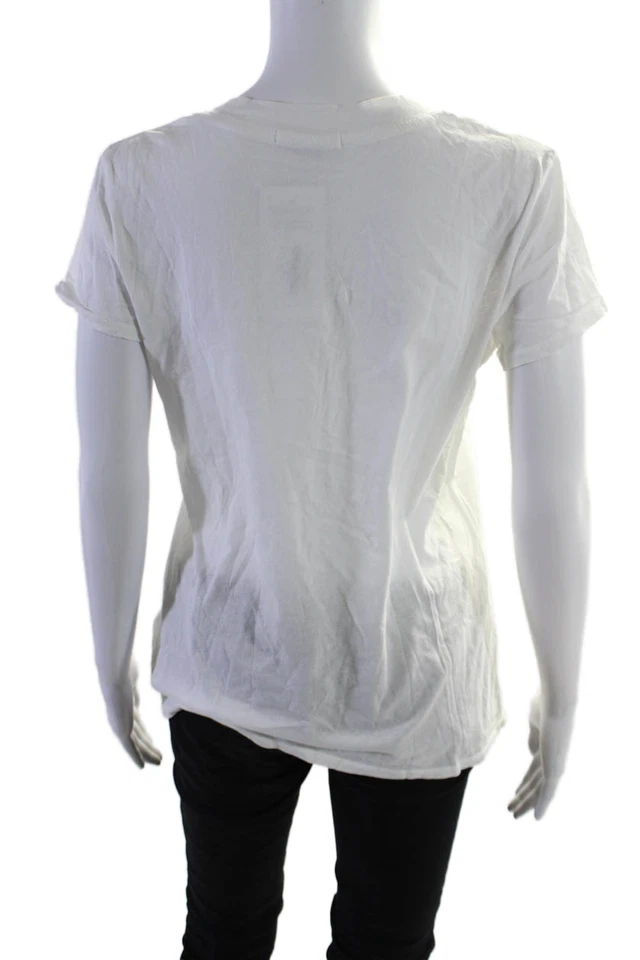 Camiseta básica blanca estándar James Perse para mujer con cuello en V manga corta talla 3 Foto 3 de 4