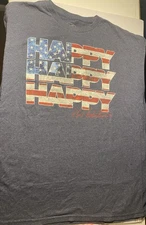 Duck Commander XL Men’s Happy Blue With Flag T-shirt Duck Dynasty Phil Robertson