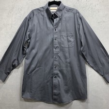 Roundtree  Yorke Gold Label Dress Shirt Men 16/33 Black Non Iron EZ Wash