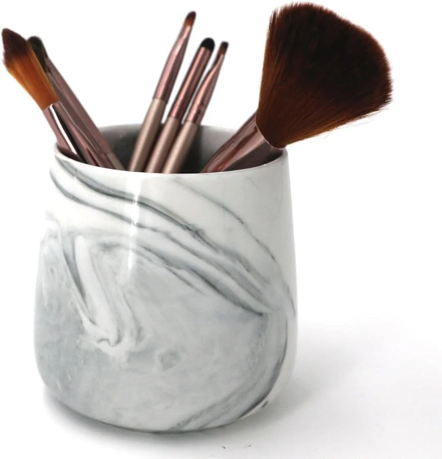 Vaso de cerámica para cepillo de dientes, pasta de dientes, bolígrafos, soporte para pinceles de maquillaje  Foto 3 de 4
