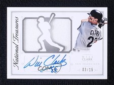 2015 National Treasures Die-Cut Player Signatures 3/15 Will Clark #47 Auto 0b0