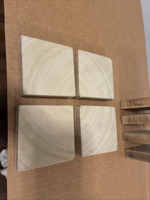 Wooden Coaster Gift set 4 Homemade Pine Wood Rustic Coasters Ready To Be Custom