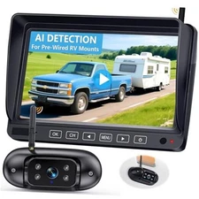 Wireless Backup Camera for Trailer - 7" 1080P RV Backup Camera with 4-Channel 