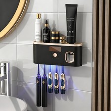 Toothbrush Holders for Bathrooms, Toothbrush Holder Wall Mounted with Toothpa...