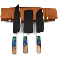 3-Piece Kitchen Knife Set - Chef's Knife, Cleaver, Santoku - Chef Knife Set f...