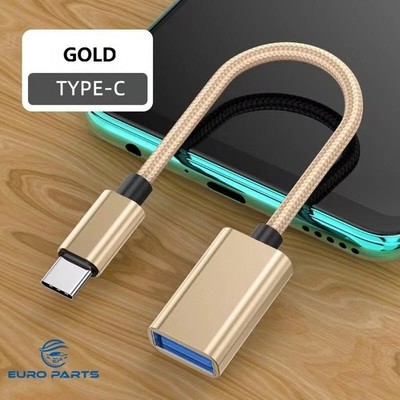 3x USB-C 3.1 Type C Male to USB 3.0 Type A Female Adapter Converter Cable Gold
