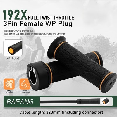 Ebike 12V-72V 192X Full Twist Throttle Handle Grips for Bafang BBS01 02 HD Motor