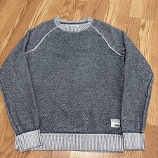 Jack  Jones Raglan Marlon Knit Crewneck Sweater Navy  White Size Large