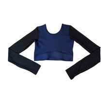 Ivy Park Navy Blue Black L/S Crop Top Women's Size Small Athleisure sporty chic