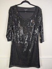 White House Black Market Dress Midi Sequins Women's Large Cocktail Party