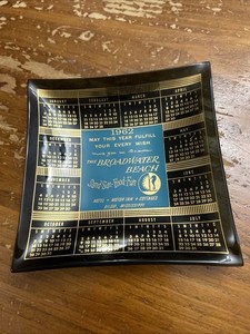 1962 Broadwater Beach Resort Calendar Ash Tray Dish, Biloxi Mississippi