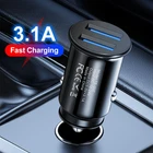 3.1A Mini 2 Port USB Car Charger Fast Charging Type C PD Auto Chargers Adapter 