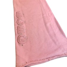 BCBG MAXAZRIA Y2K Vintage Pink Sweat Pants Rhinestone Embellished Logo Size S