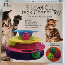 Tiny's Pet Products 3- Level Cat Track Chaser Toy Includes 3 Jingle Balls