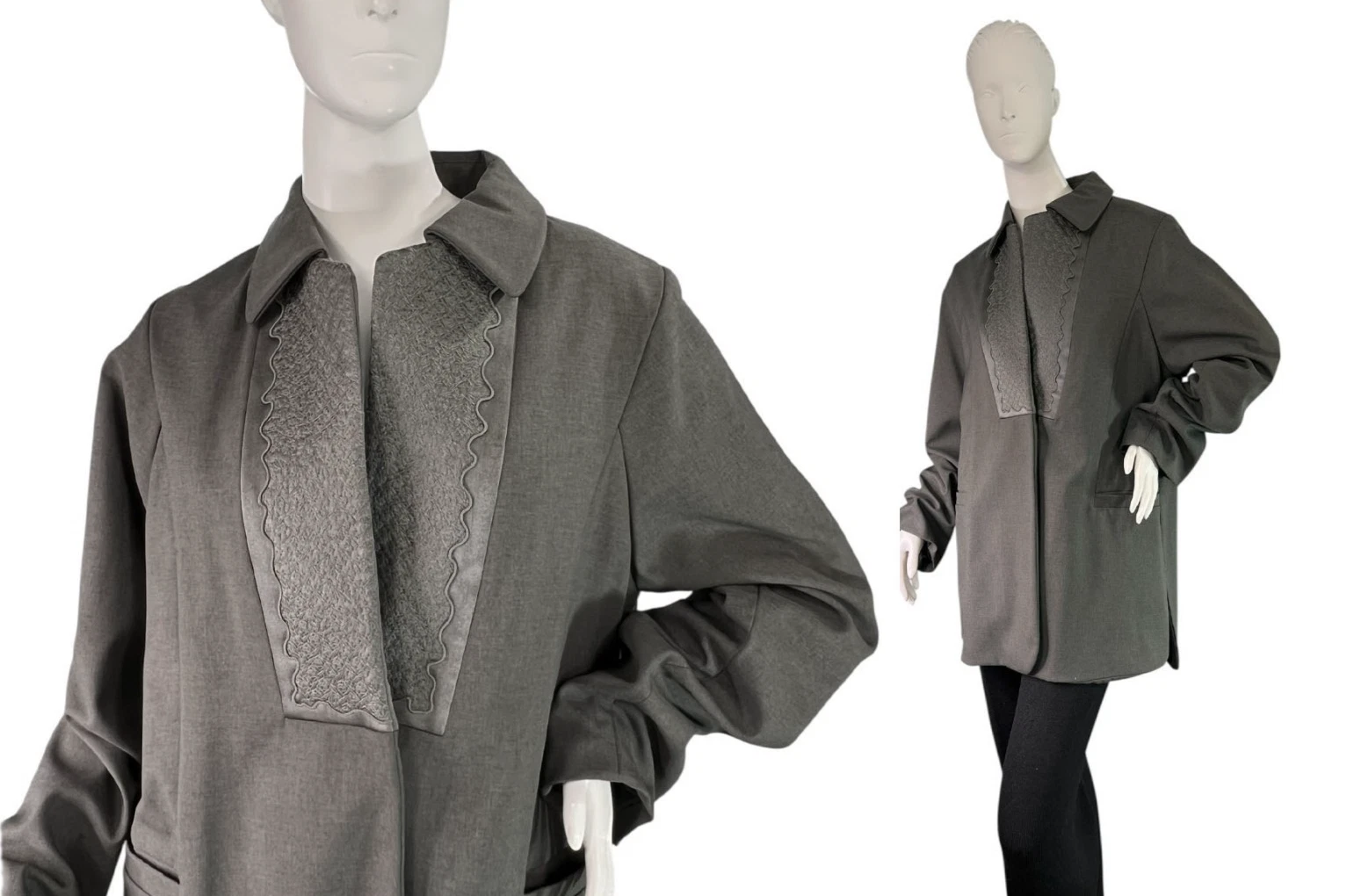 Giorgio Armani — Giorgio Armani Black Label Women's Gray Insulated Jacket Dress Coat IT 44, US M
