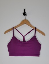 Lululemon Flow Y Sports bra Women's size 8 Purple Bra Pads