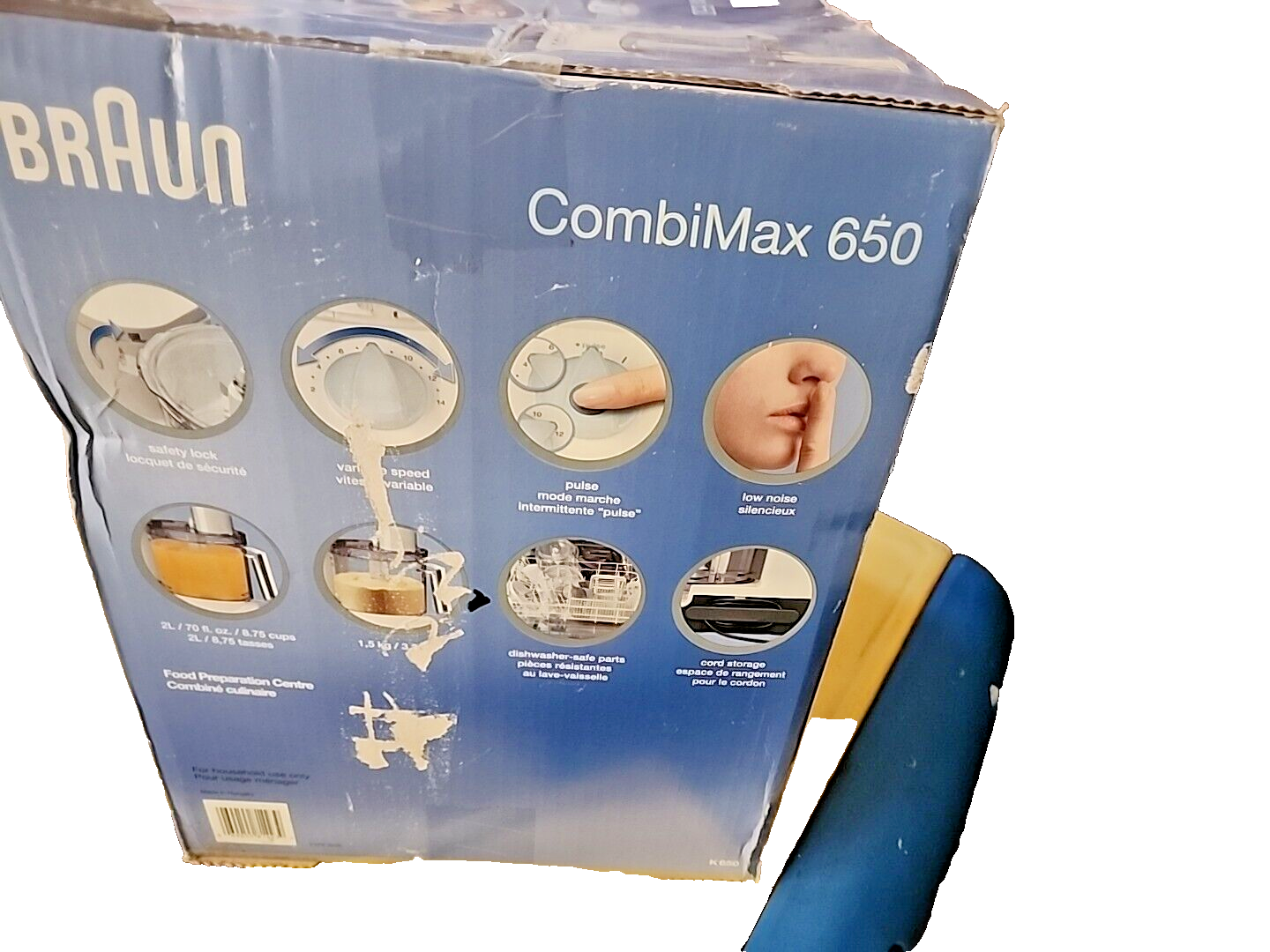 Braun CombiMax K650 600W 14Speed Food Processor & Accessories New in