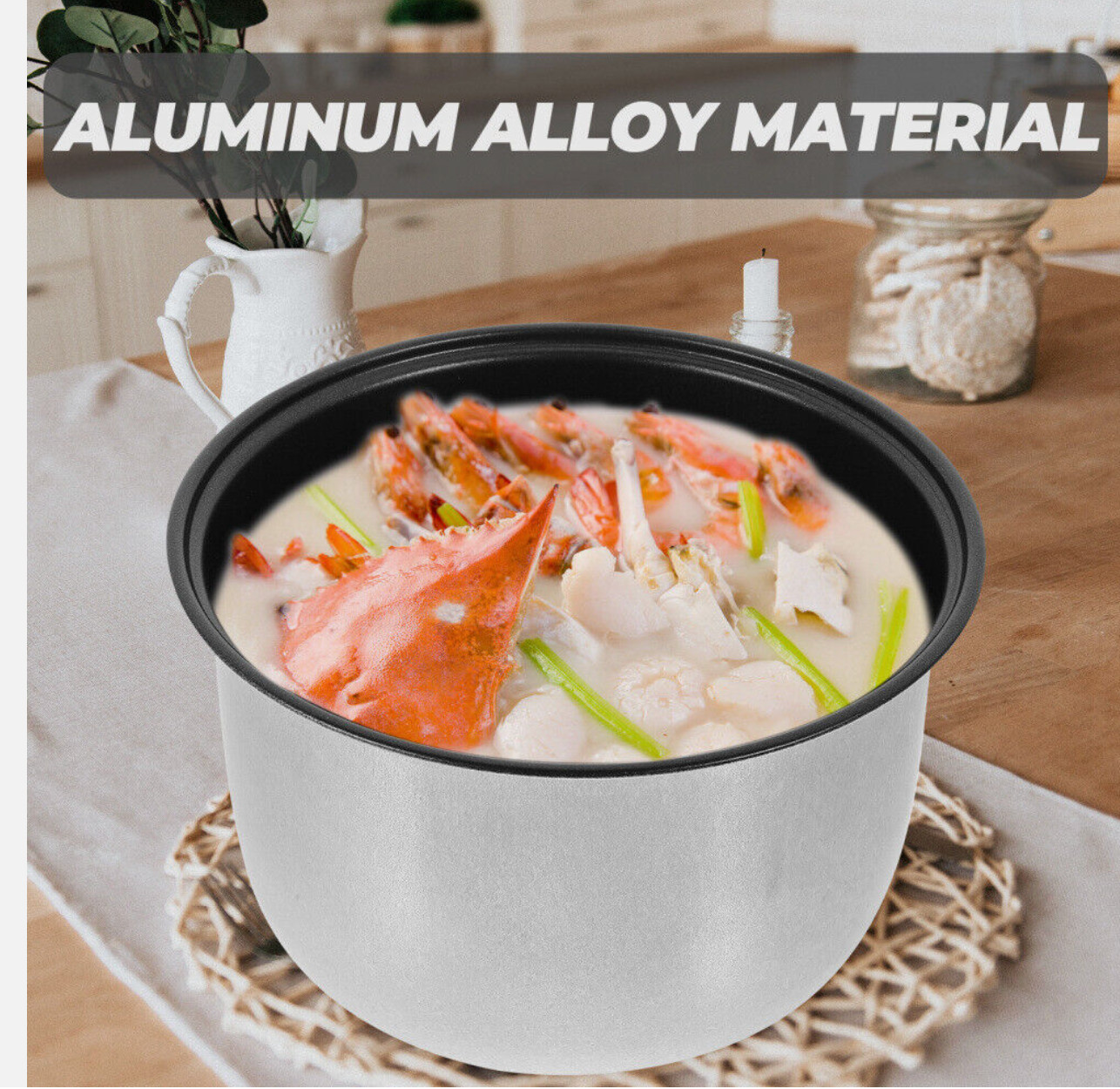 Cooking Inner Pot Rice Cooker Liner Aroma Stainless Steel 2L