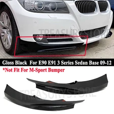 For BMW LCI E90 Base 2009-12 MP Style Gloss Black Front Bumper Splitter Spoiler
