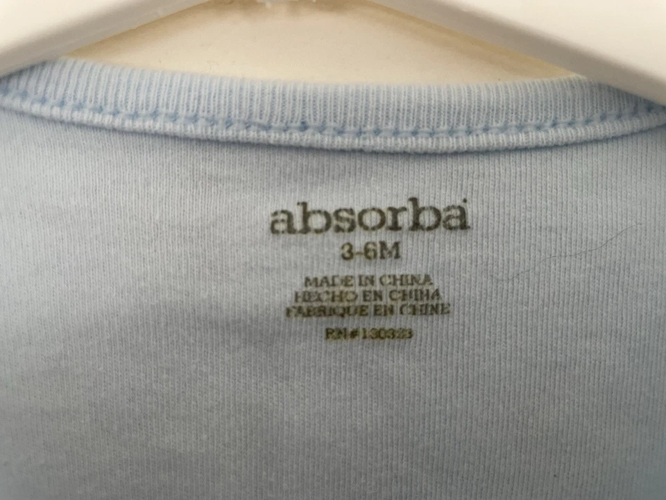 Absorbba Baby Boys Allover Gris Estrellas 100% Algodón Snap-Up Dormir y Jugar Azul 3-6M Foto 2 de 4