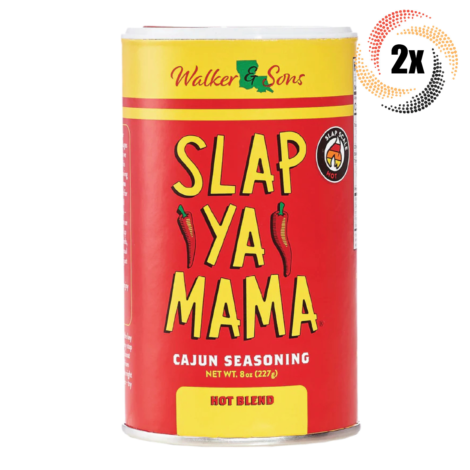 2x Shakers Walker - Sons Slap Ya Mama Hot Blend Cajun Flavor Seasoning | 8oz
