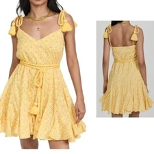 NEW RHODE CASEY SLEEVELESS MINI DRESS IN YELLOW LOCKDOWN SIZE M