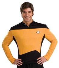 Operations Uniform Star Trek Next Generation Gold Fancy Dress Halloween Costume