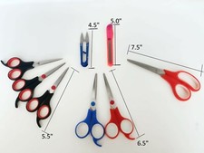 6 Piece Scissors Set Stainless Steel Comfort Grip Sewing Dress Hobby Crafts Tool