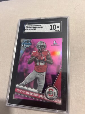 2023 Bowman U Chrome #100 Marvin Harrison Jr Pink Refractor