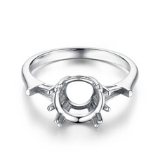 Sterling Silver Round Baguette 7mm 5x2.5mm Engagement Wedding Ring Generous