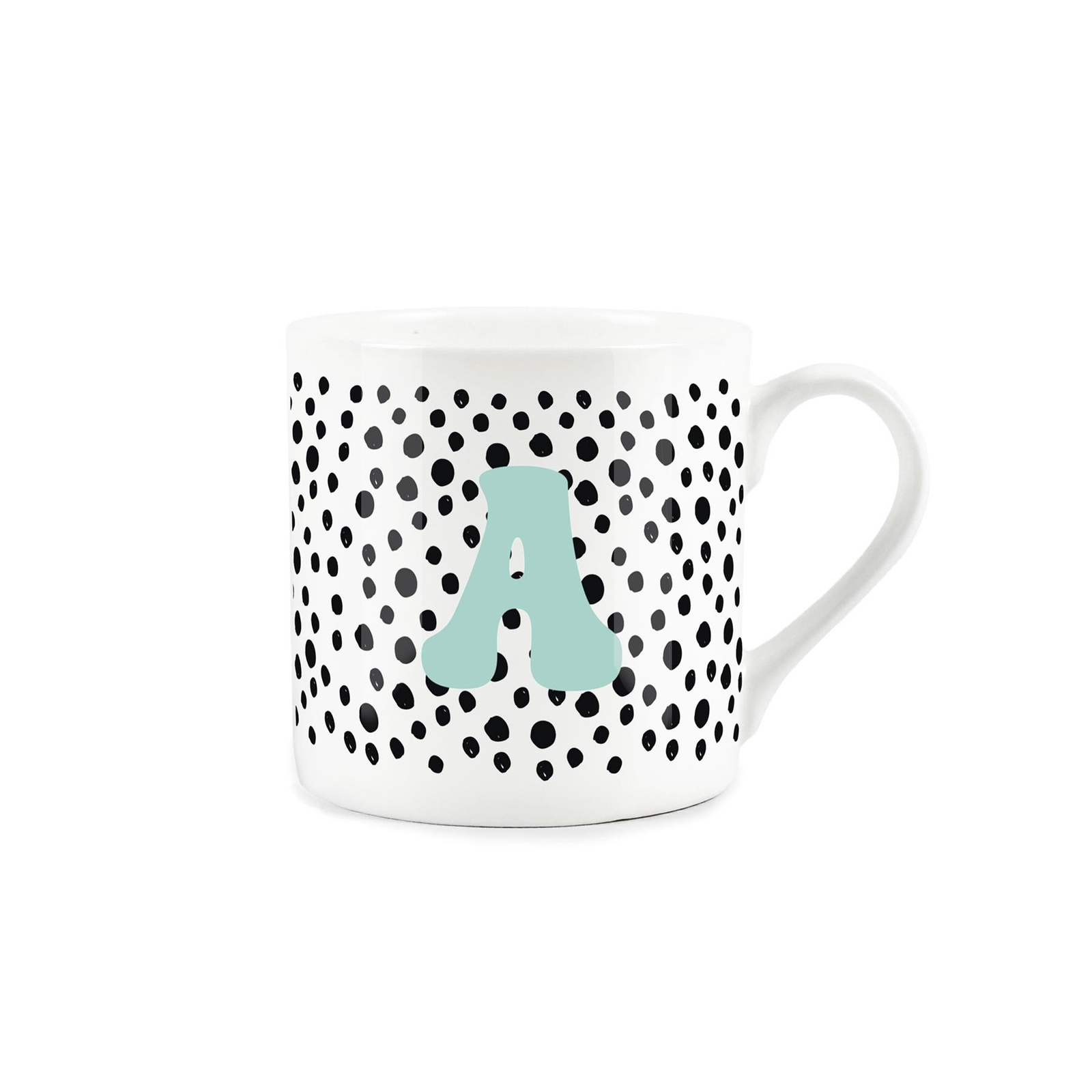 Letter A Mug - Personalised Initial Bone China Tea/Coffee Dotty Mug Gift