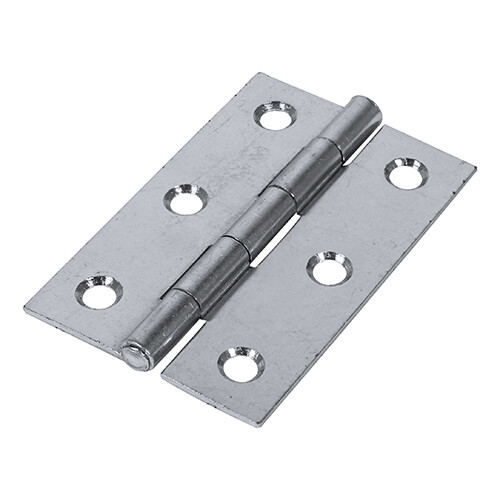 Timco Plain Butt Hinges Doors Cabinet Hinge Fixed Pin (1838) - Zinc 75x50