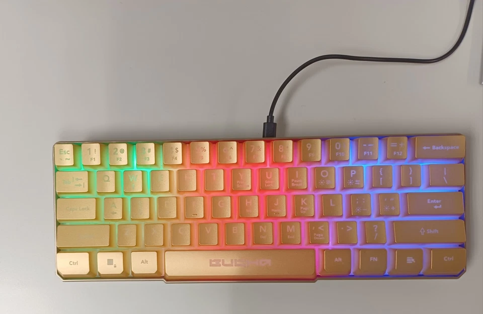 Bugha Limited Edition Gold LED Gaming 60% Keyboard GA-0043-Gold - Image 2 of 4