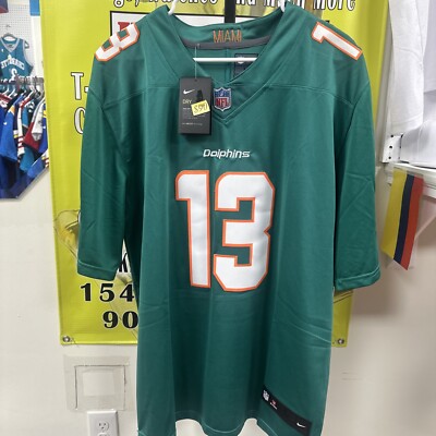 Dan Marino #13 Nike Miami Dolphins Football Jersey Embroidered, Green Men Size L
