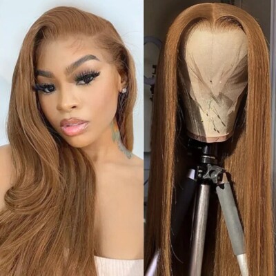 32 Inch Lace Wig Women Synthetic Lace Wig Middle Part Pre Plucked with Baby Hair