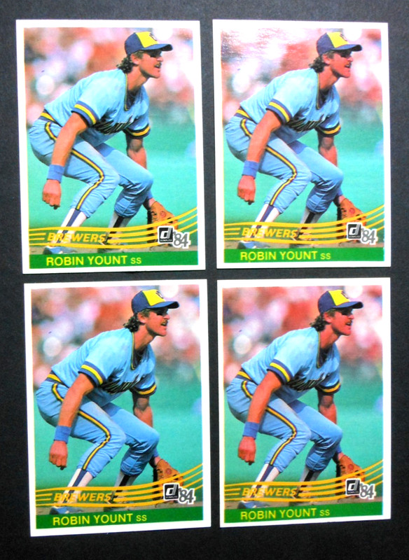 4 DONRUSS BASEBALL CARDS #48 ROBIN YOUNT  MILWAUKEE BREWERS  HALL OF FAME