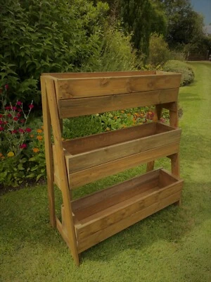 RUDDINGS WOOD Wooden Raised Elevated Plant Boxes Tier Planters Garden Herb Ladder Vertical