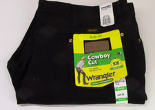 Wrangler Men's 936 Cowboy Cut Slim Straight Jeans - BLACK Size 42"x32"