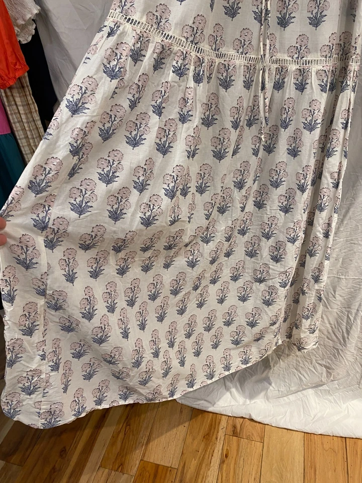 Zara Dress Womens Small Floral Tiered Bohemian Midi Prairie Peasant Cottage - Image 4 of 4