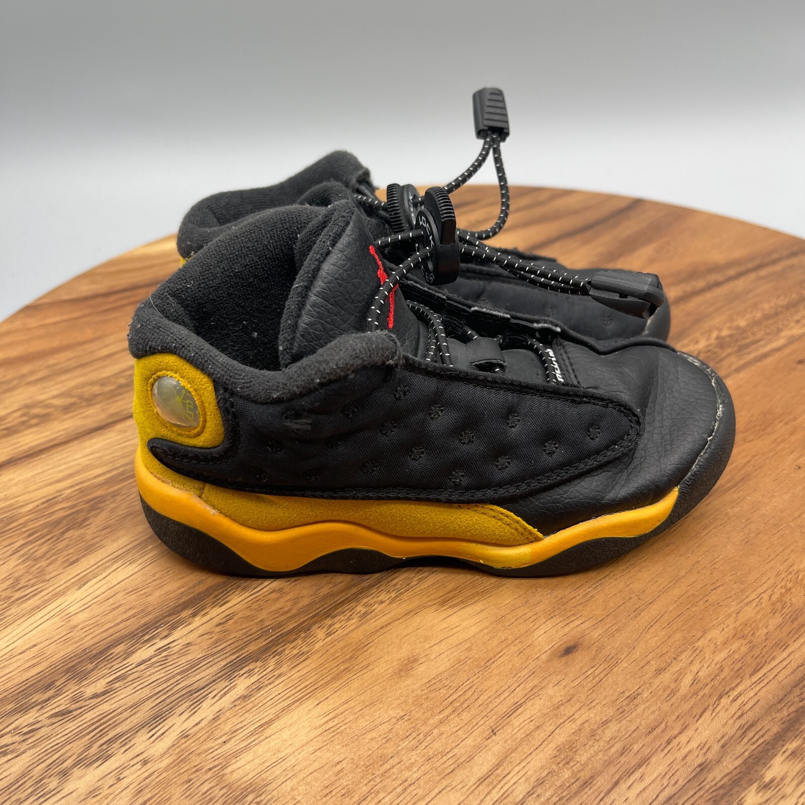 Nike Air Jordan 13 Retro Baby Toddler Shoes Size 10C Black & Yellow 414581-035-image