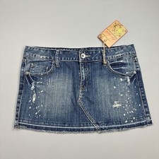 Vintage Rehab Jeans Mini Skirt Womens 11 Medium Wash Denim Y2K NOS