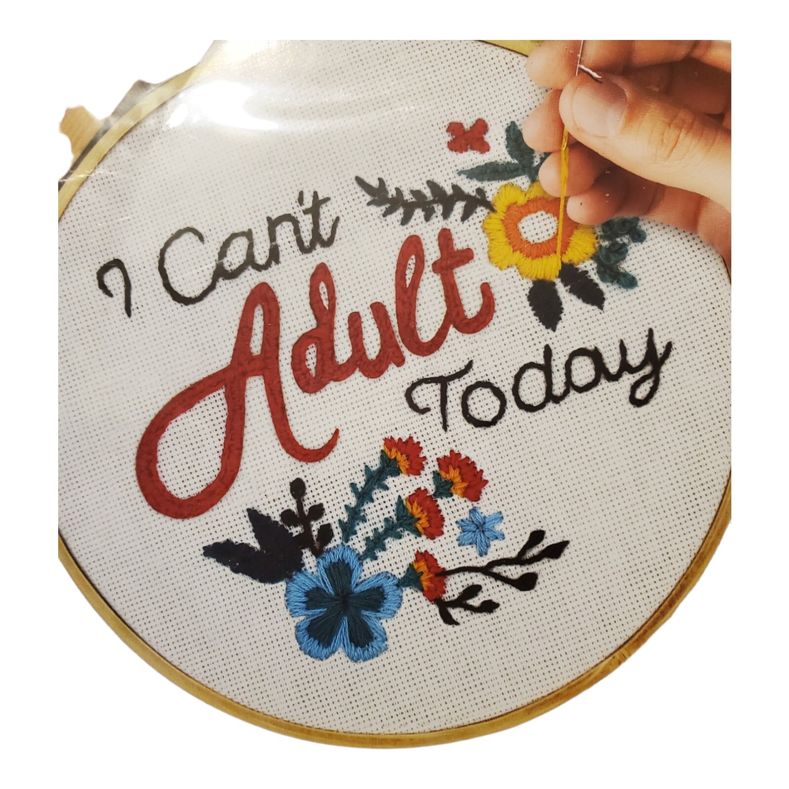 Artskills Floral Embroidery Kit I Can’t Adult Today Everything Needed Included eBay