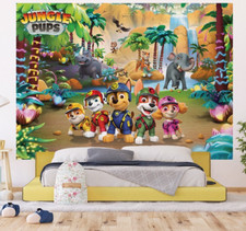 Papier peint photo Paw Patrol chambre d'enfants jungle chiots grande peinture murale
