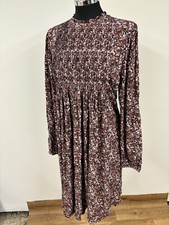 NEXT Floral Long Sleeve Swing Dress Pleated Panel Size 14 BRAND NEW Hippie