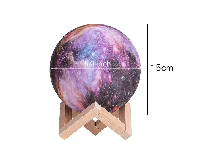 Moon Lamp Galaxy 5.9 inch 16 LED Colors 3D Night Light Remote /Touch /Tap USB - Image 3 of 4