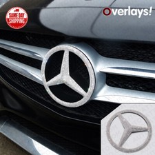 For Mercedes Front Grill Overlays Add-on Logo Emblem Amg Sport 3d Diamond Style