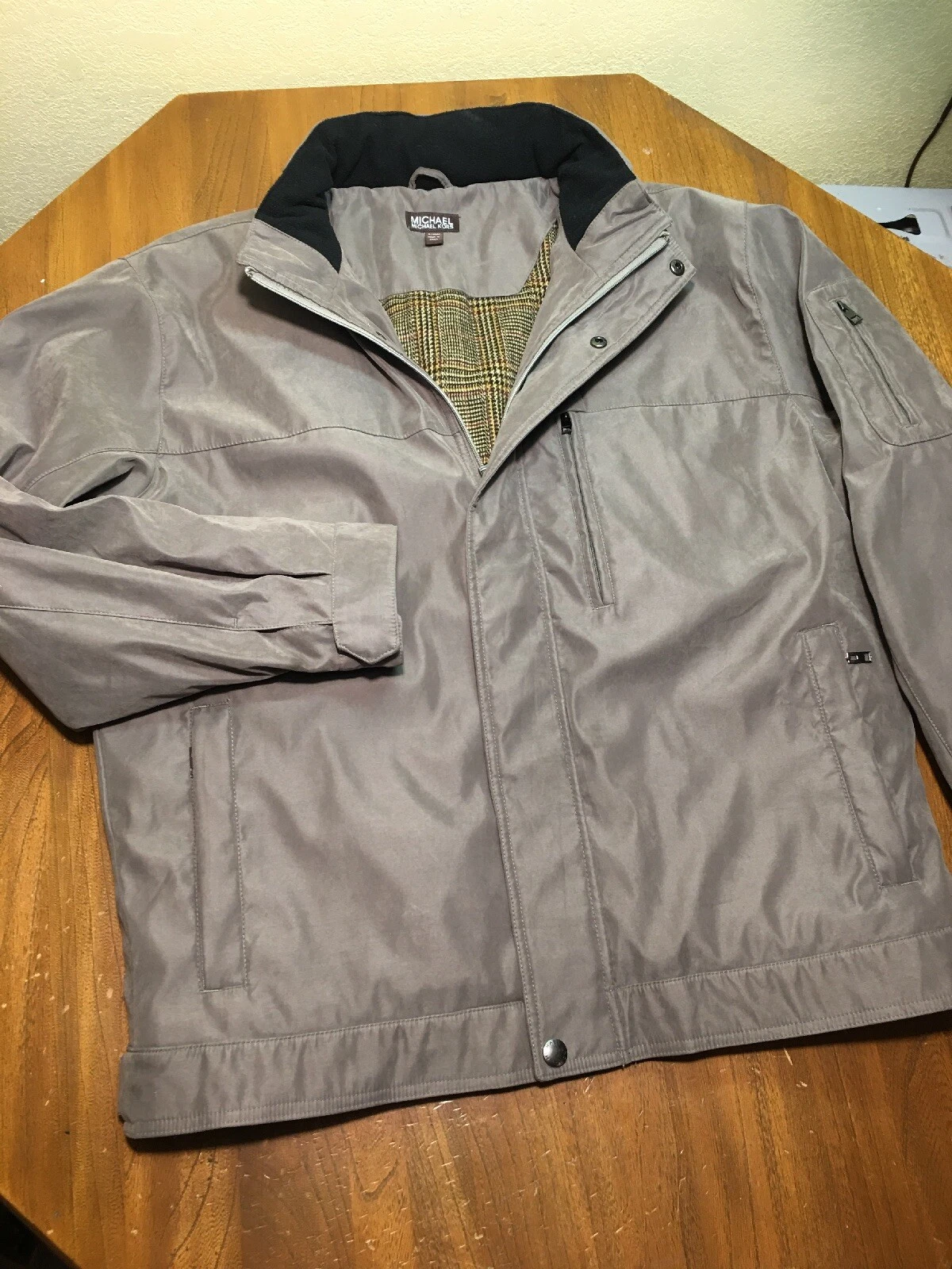 Men's Michael Kors Jacket Casual Hooded Insulated Wool Lined Sz XL
